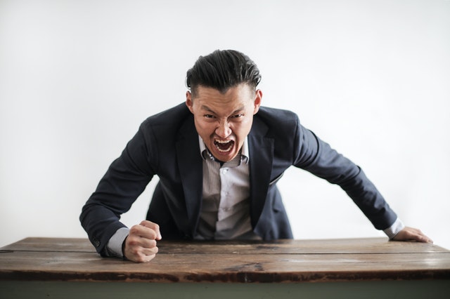 angry man in suit